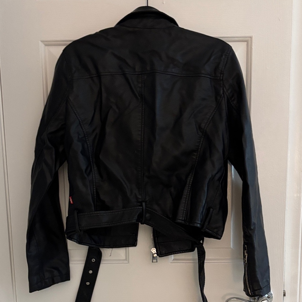 Levi's Black Leather Moto Jacket - Picture 3 of 3